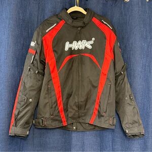 HWK Men's Motorcycle Jacket - Black and Red